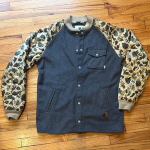 Burton Charcoal and Camo Varsity Jacket